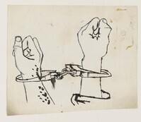KT 2016 092
<br/>
Zonder titel (Geboeide handen)
<br/>
<em>Warhol, Andy (1928-1987)</em>
